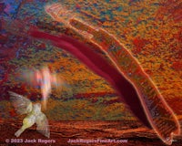 a hummingbird is flying in the air