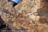 a rock with rusty paint on it