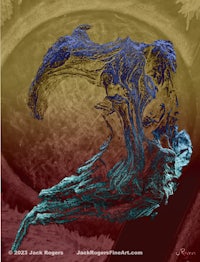 an image of a fish in a blue and red color