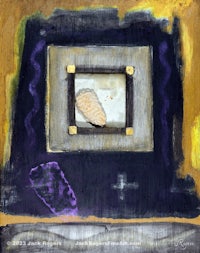 a painting of a sea shell in a frame