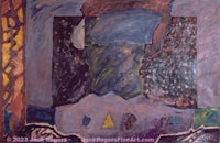 a painting of a woman in a blue and purple dress